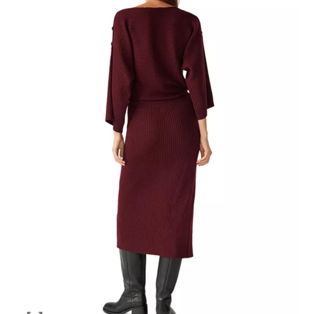 Ba&sh Elegant Burgundy Wool Knit Dress size S - Picture 5 of 8
